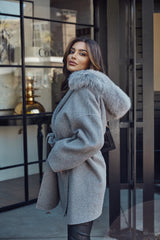Cellini Cashmere & Wool Blend with Fox Fur Hood
